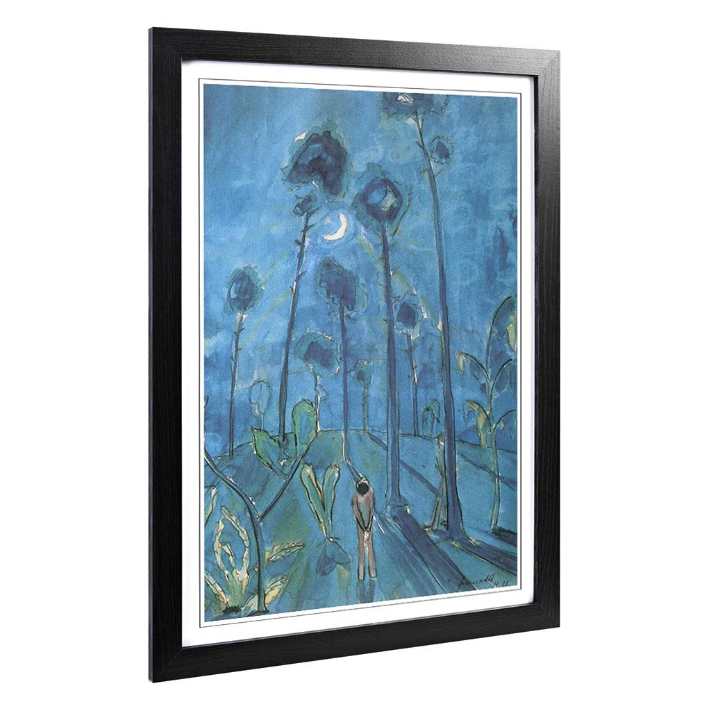 Big Box Art Framed Print of Walter Gramatte Lunar Landscape Design | Wall Art Picture | Home Decor for Kitchen, Living Room, Bedroom, Hallway, Black, A2 / 24.5x18 Inch / 62x45cm