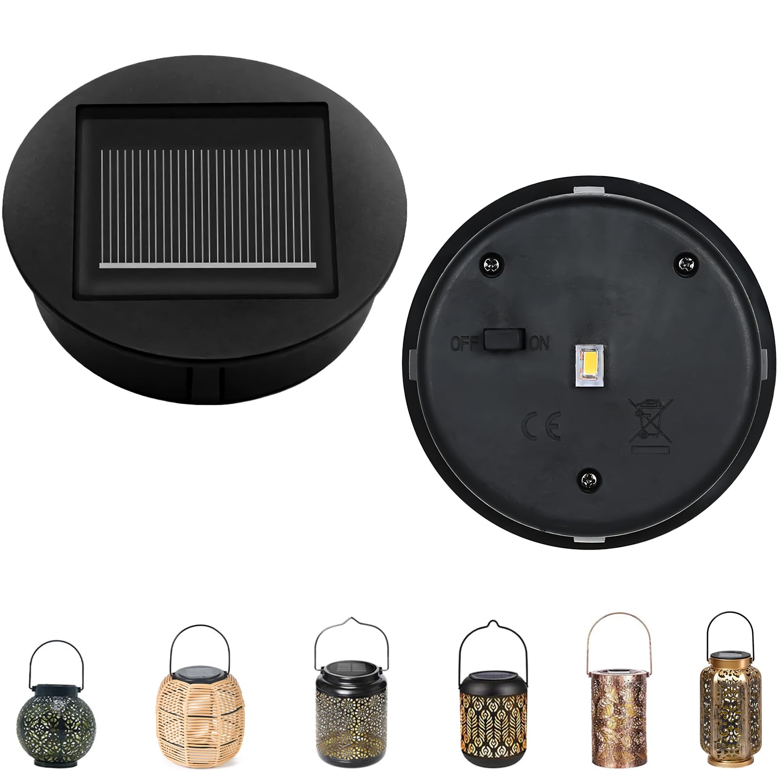 Solarlampen Für Außen | 1/2 StüCk Solar Glühbirne Solarleuchten Ersatzteile Für Gartenleuchten | 8cm Solarlaterne,Lampions Außen Wetterfest,solar Hängelampe Outdoor,Solar Camping Lampe (B*1)