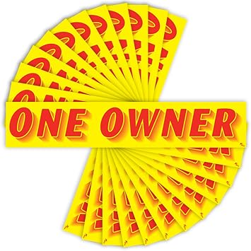 Versa-Tags One Owner Windshield Stickers 12 Pack Advertising Sticker