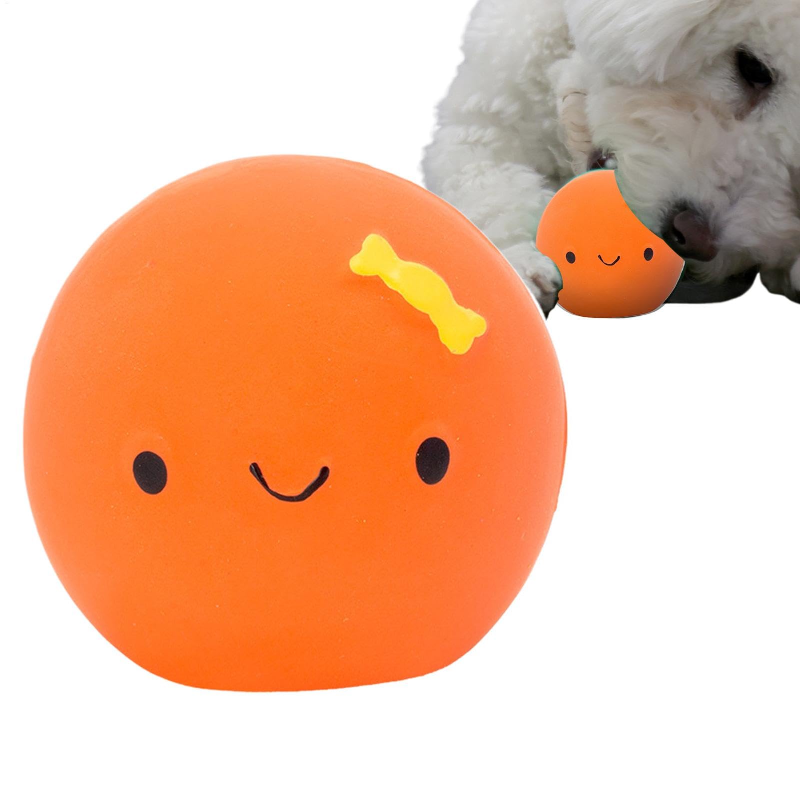 Squeaky Dog Ball, 5CM Latex Rubbe Interactive Squeaky Balls for Dogs, Cute Egg Doll Dog Squeaky Toys for Midium Small Dog, Soft Bouncy Egg Squeaky Ball Dog Chew Toys, for Pet Supplies
