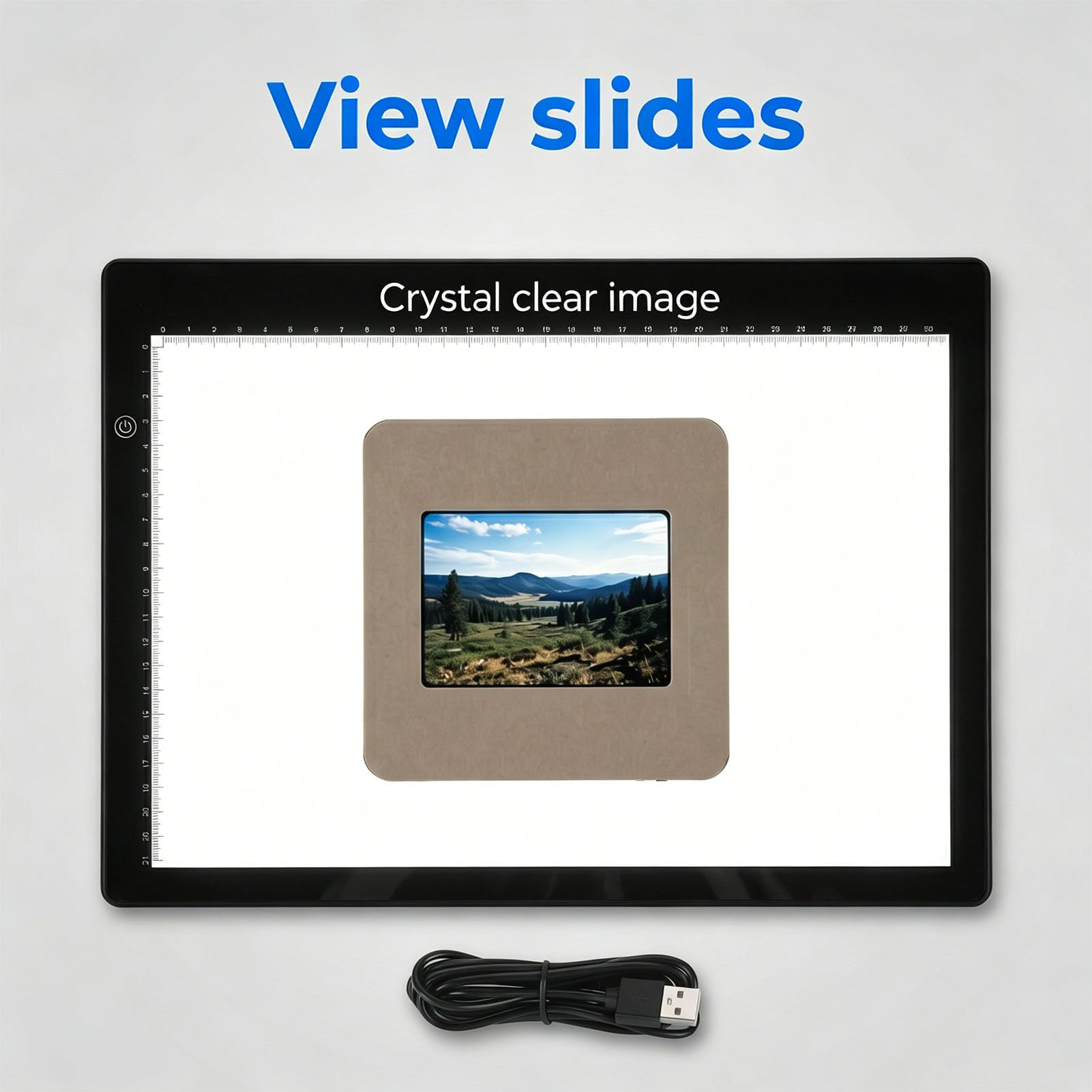 Yctze Diabetrachter, Ultraflacher LED-Lichtkasten Im -Format, Scanner mit 3 Helligkeitsstufen und APP-Bearbeitung, Ideal für Filmnegative und Dias, USB-betrieben, 13,7 X 9,8 Zoll