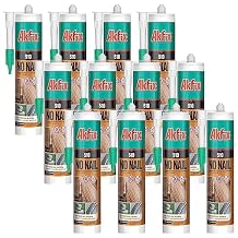 Akfix 510 No Nail Construction Adhesive 12x10.5 Oz. - Heavy Duty Construction Adhesive and Sealant, Instant Grab, Flexible, Waterproof Glue for Floor, Wood, Tile, Concrete, Rubber, Metal | 12 Pack