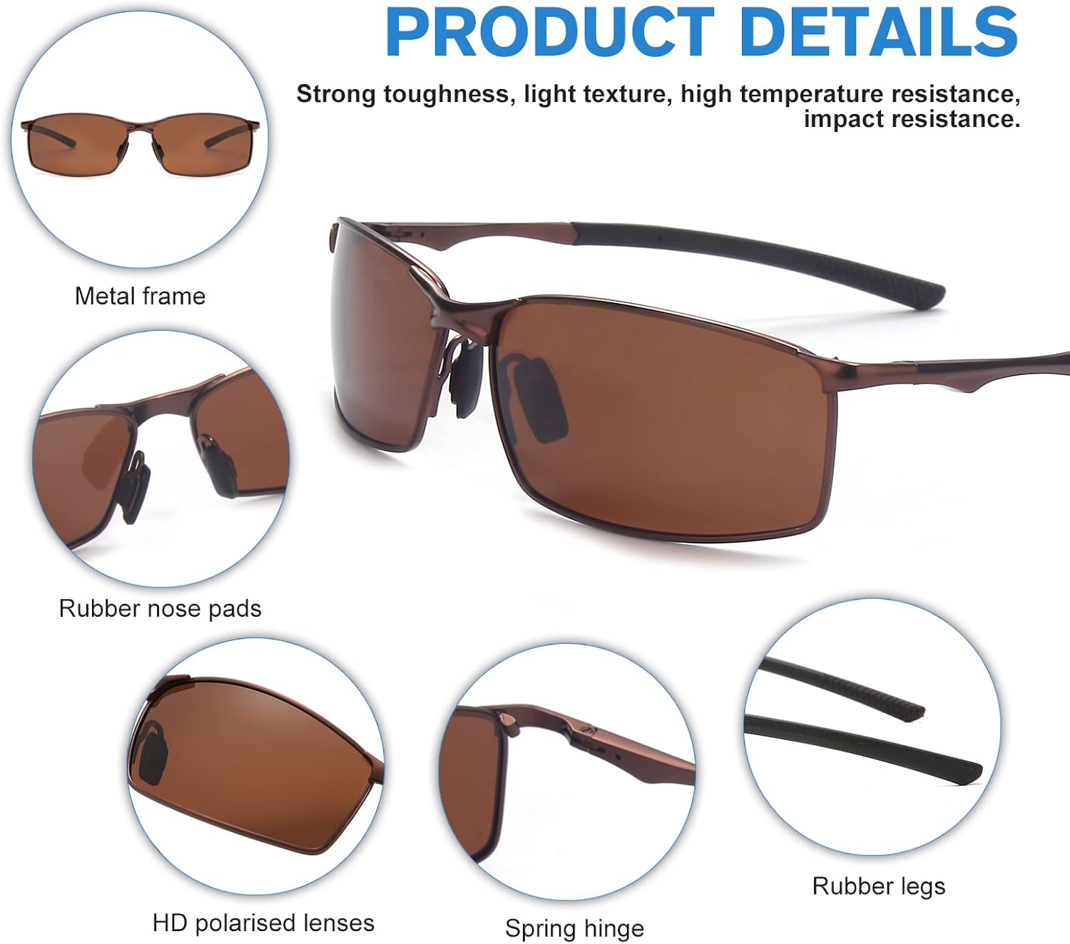 SKYWAY Polarized Sunglasses Men Women,Metal Frame UV400 Protection Sun Glasses for Driving Fishing Hiking Sports - Image 4