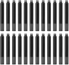 25 x Universal Standard Fountain Pen Ink Cartridges – Black Ink Refills for School, Office & Home Writing – Replacement Cartridges for Most Fountain Pens