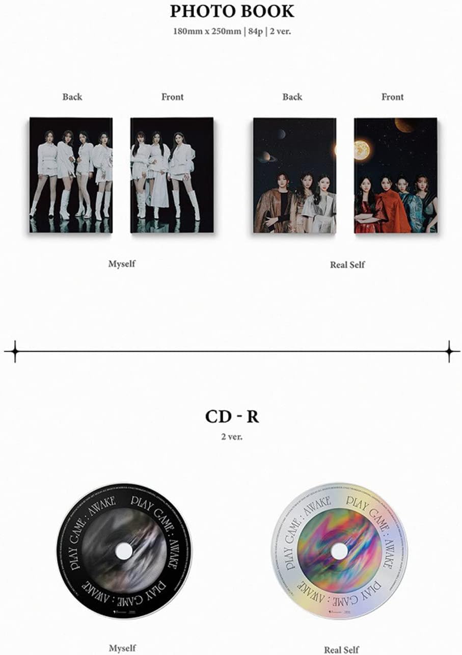 WEEEKLY - 1st Single album [Play Game : AWAKE] (Myself Version) Photo Book + Photo Card + CD + Sticker + Post Card