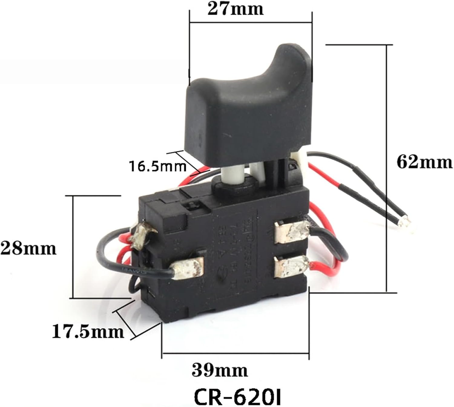 1pcs Electric Drill Dustproof Speed Control Push Button Trigger Switch Connector DC 7.2-24V