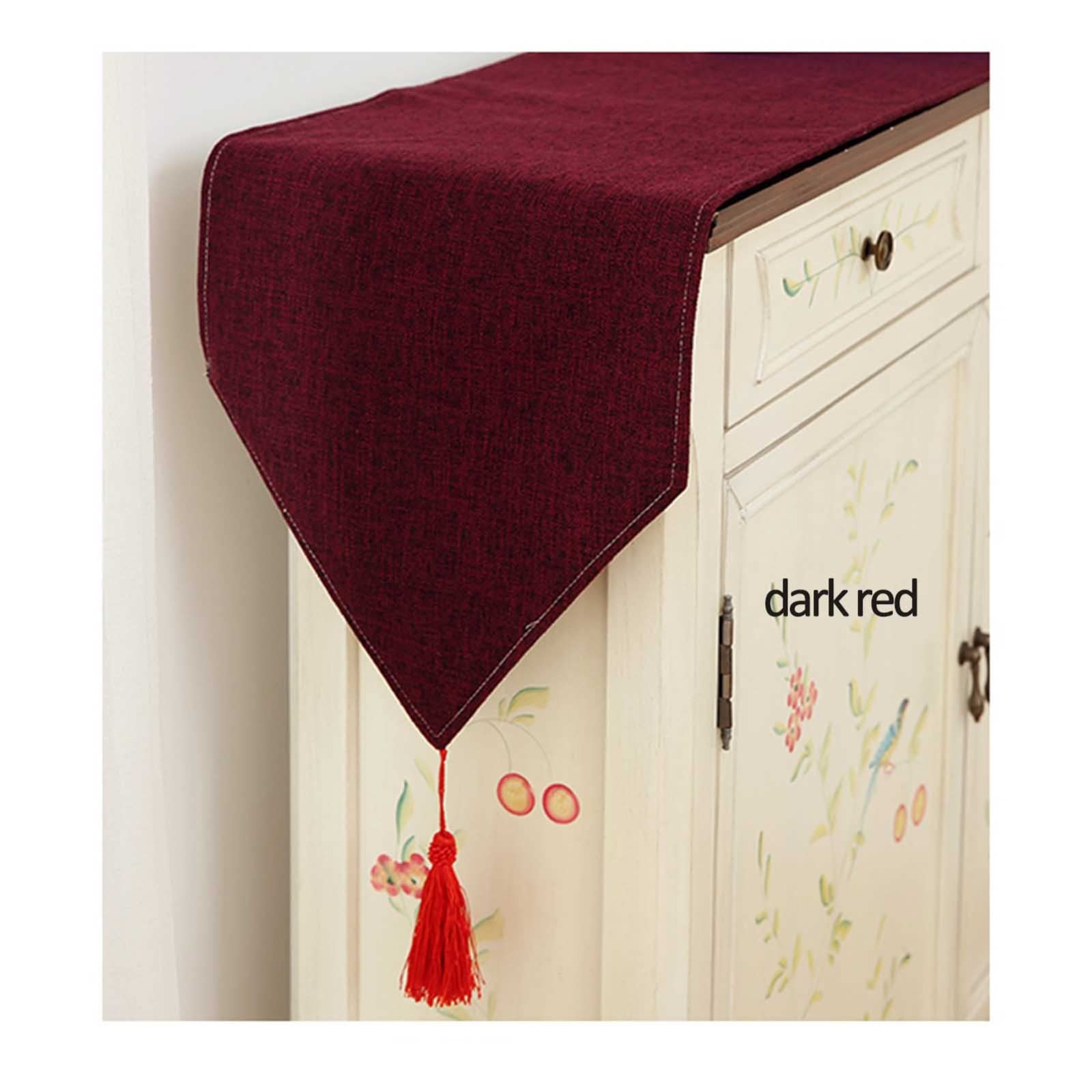 Chemin de Table Moderne Fait à la Main de Couleur Unie avec Pompons épais pour fête de Mariage, Maison, Salle à Manger, décoration de Table Extra Longue Transparente à Rayures (A 30 x 200 cm)