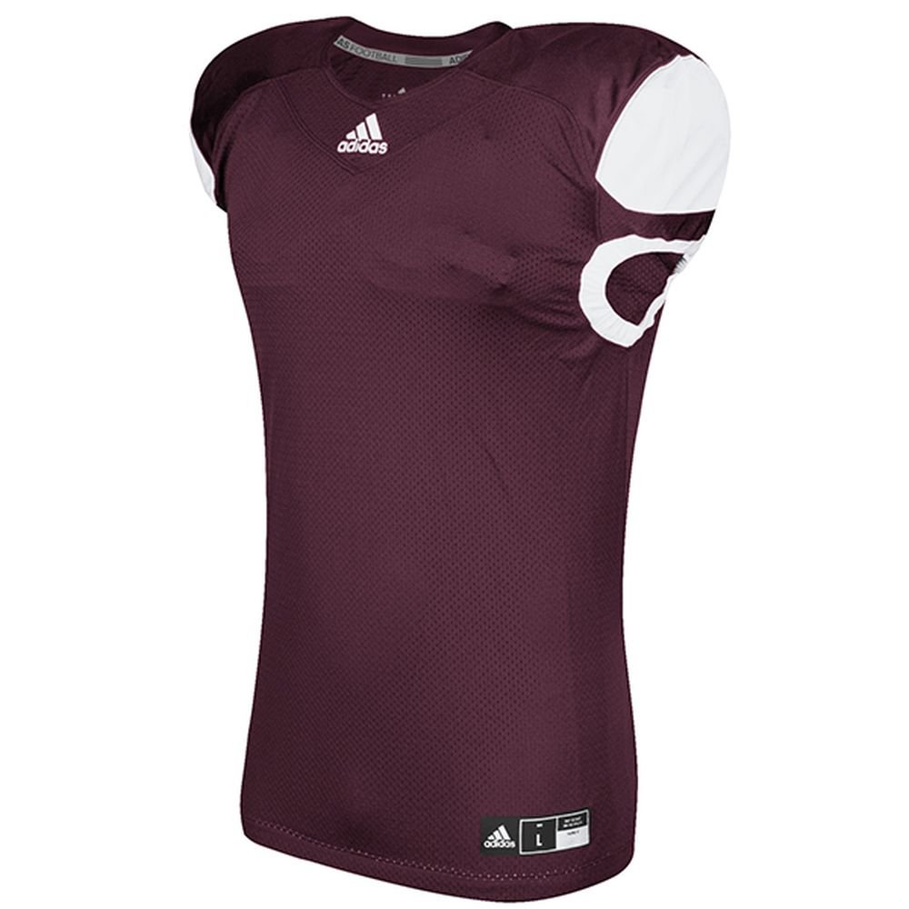 adidas Men's Press Coverage Football Jersey Maroon/White Medium