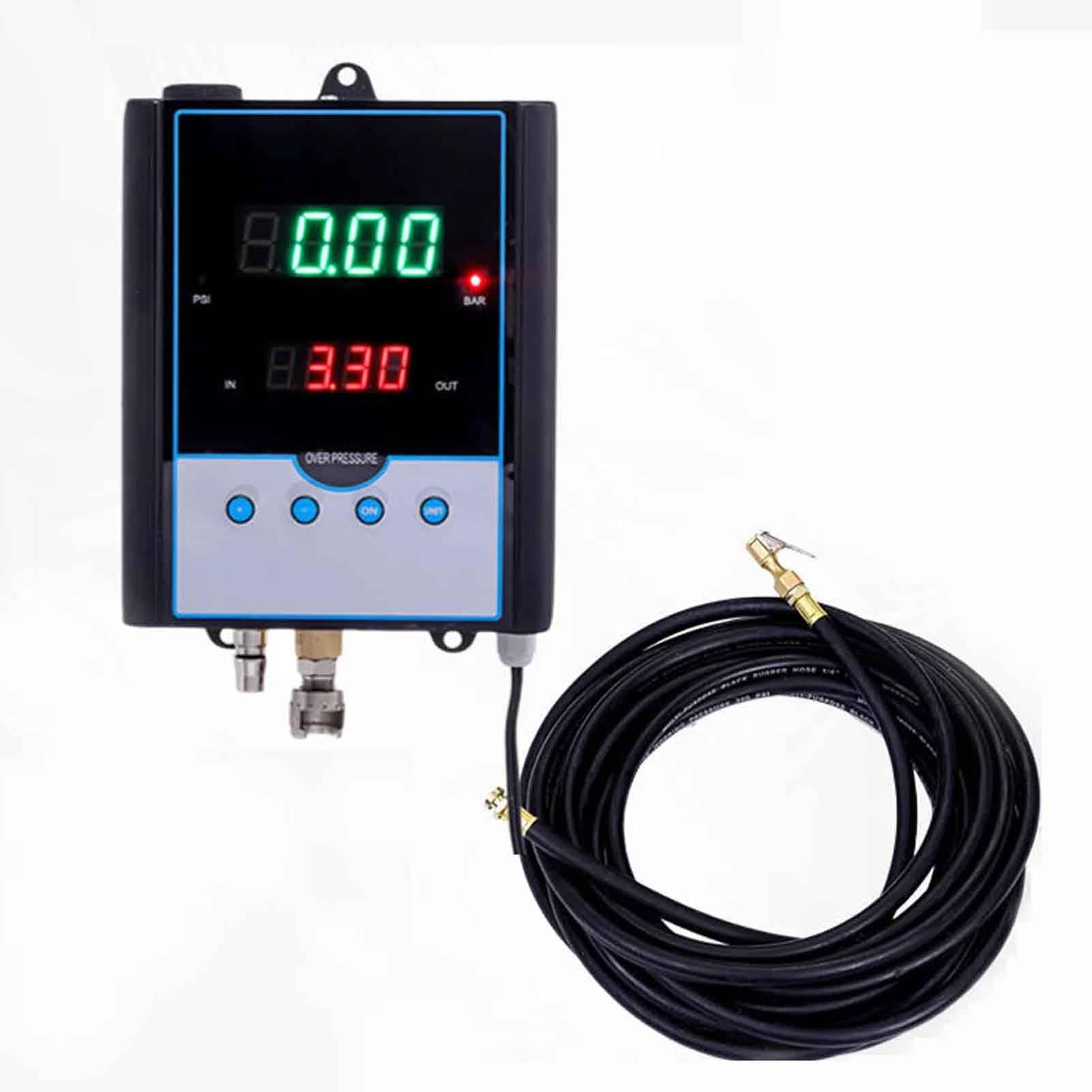 Toplionace Inflador de Presión Preestablecido de Neumáticos Completamente Automático AC220V Medidor de Presión de Neumáticos de Alta Precisión Pantalla Digital (Montaje en Pared)
