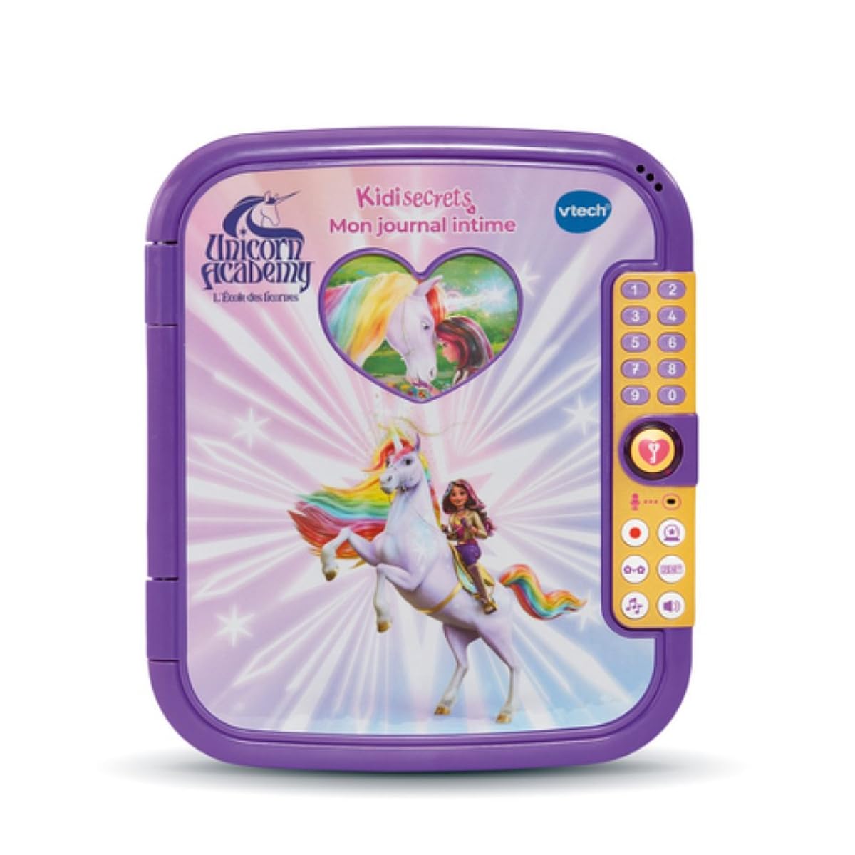 VTech - KidiSecrets Mon Journal Intime La Scuola degli Unicorni - Diario Intimo elettronico con codice, taccuino Segreto, Feltro e 5 Giochi Unicorn Academy - Regalo per Bambini dai 5 Anni - Contenuto