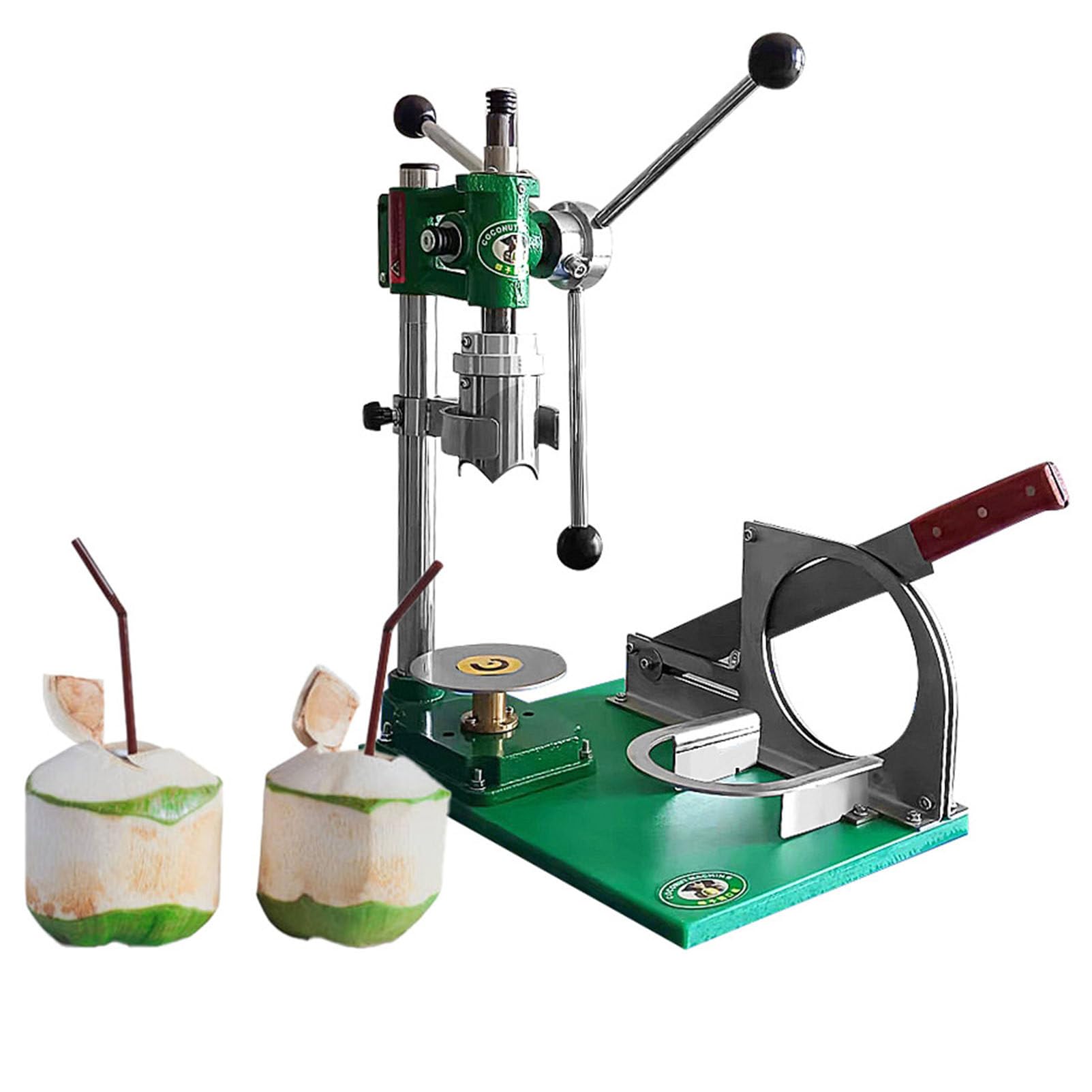 Hydravex Manual Coconut Opener Machine, 3 Handles Commercial Desktop Stainless Steel Coconut Peeler Tool Scraper, Coconut Hole Open 2.36" Diameter for for Kitchen Bar Home Use