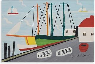 Harbour Scene Poster by Maud Lewis Prints Canvas Art Poster And Wall Art Picture Print Modern Family Bedroom Decor Posters 16x24inch(40x60cm)