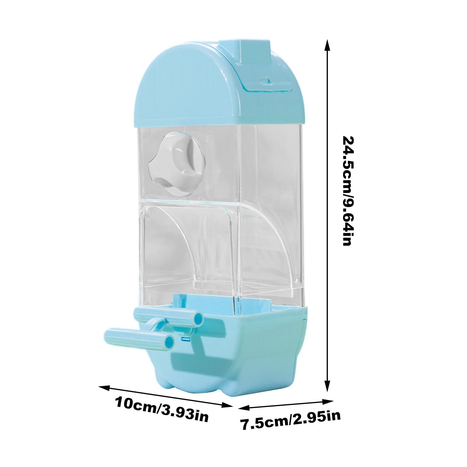 Futterspender für Haustiere, Automatischer Vogelfutterspender – Wasserspender for Vögel, Wasserbehälter for | Intelligenter, transparenter Futterspender for Sittiche, Vogelfutterhaus(Blue)