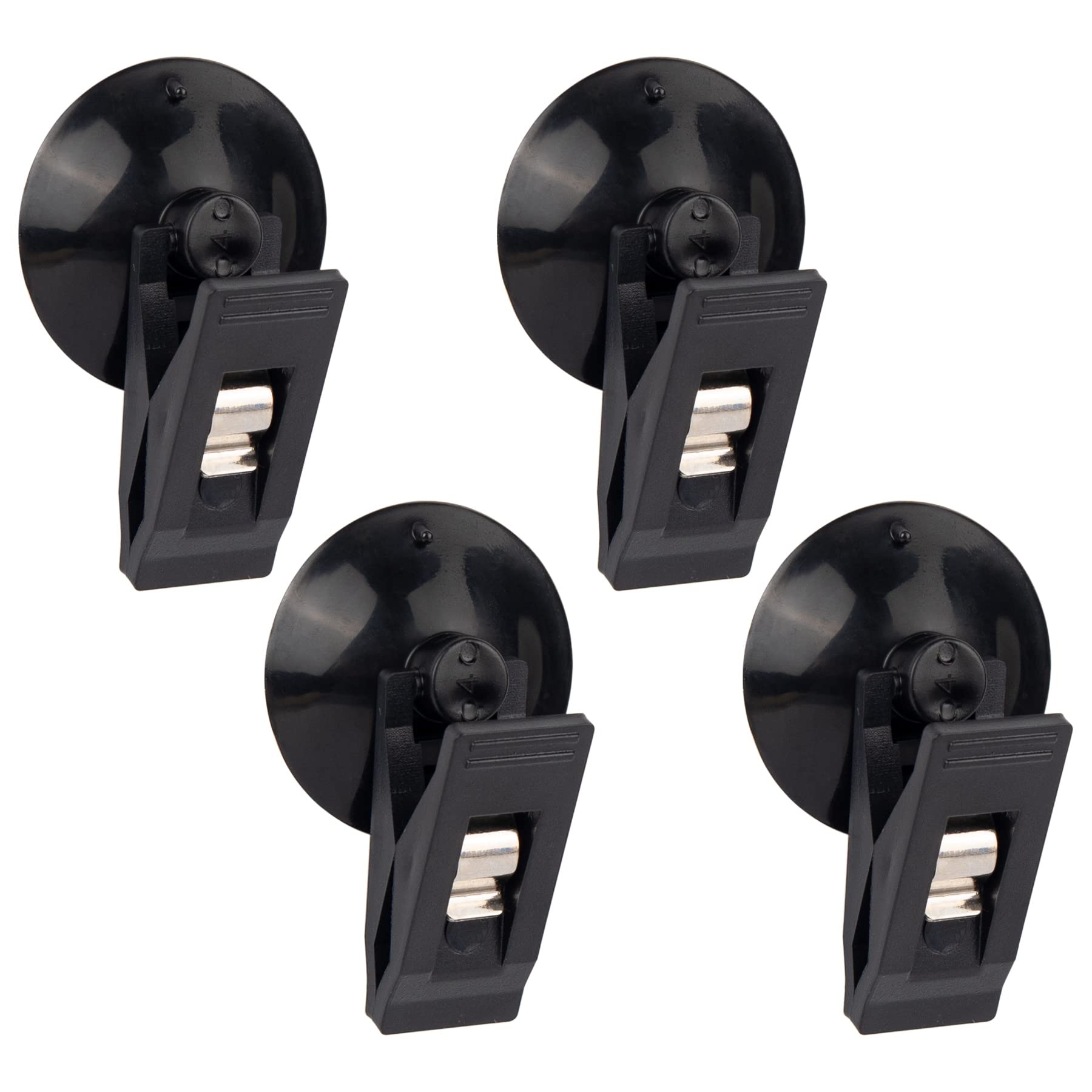 AUEAR, 4 Pack Black Suction Cup Clips Round Holder Multiple Purpose Card Clamp for Car Business Kitchen Office Home Accessories