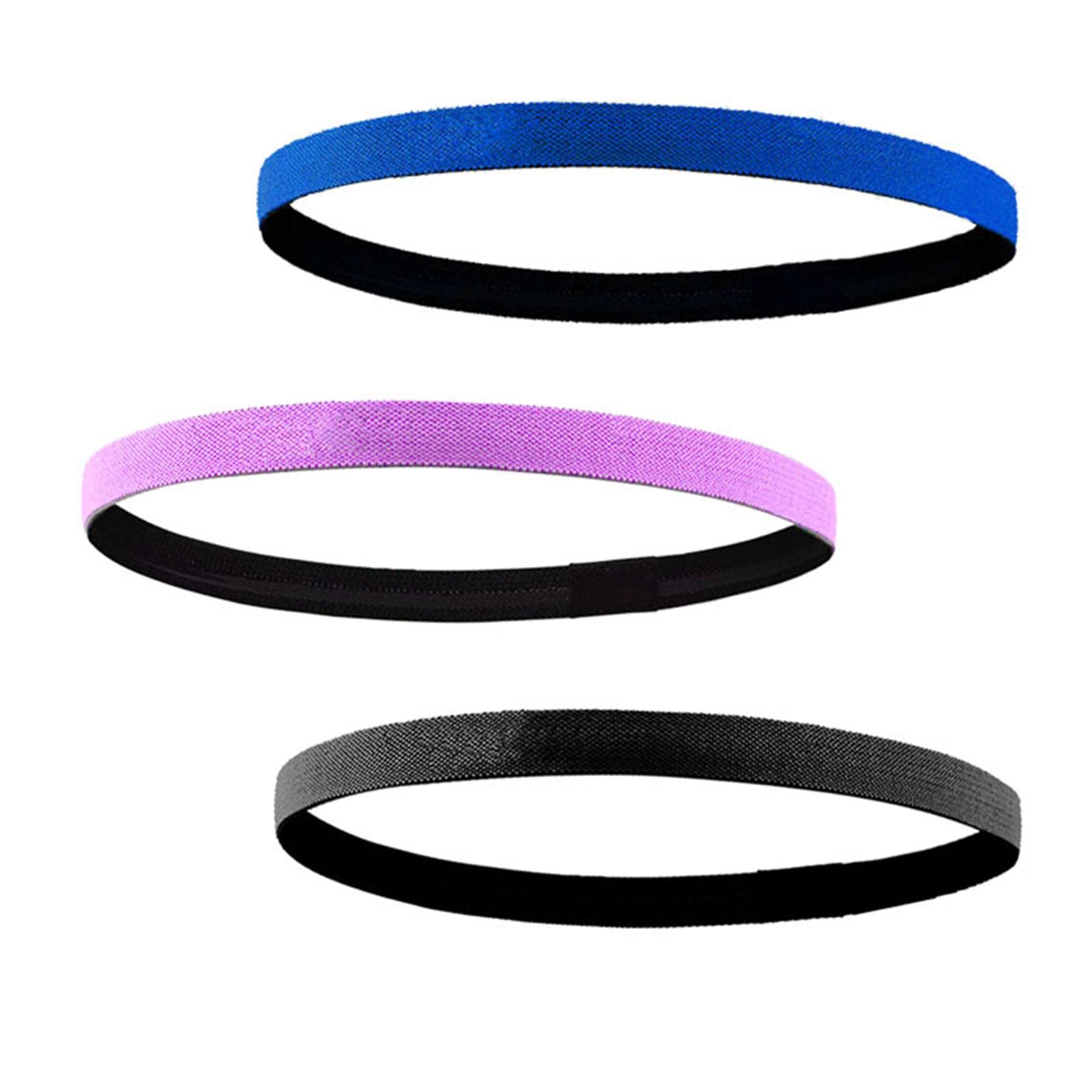 3 Piezas Cinta Deportiva Antideslizante Banda Elástica Diadema Unisex con Tira de Silicona para Guiar Sudor de Nylon Y Spandex Apta para Correr Gimnas