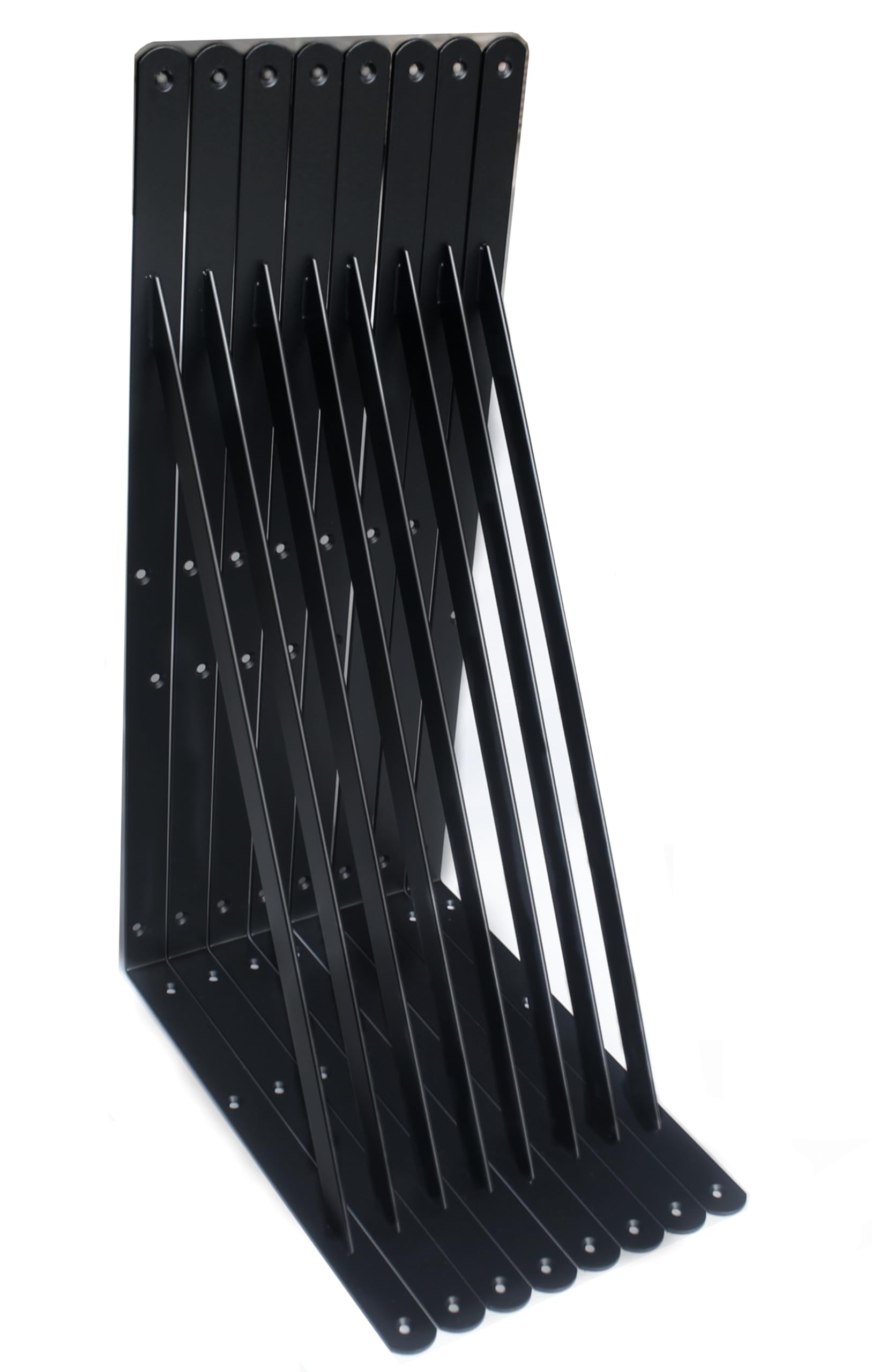 8 Pack L20 x H 12" Black Heavy Duty Shelf Brackets with Screws Metal Shelf Brackets Shelf Support Angle Brackets for Shelves L Brackets Heavy Duty Floating Shelf