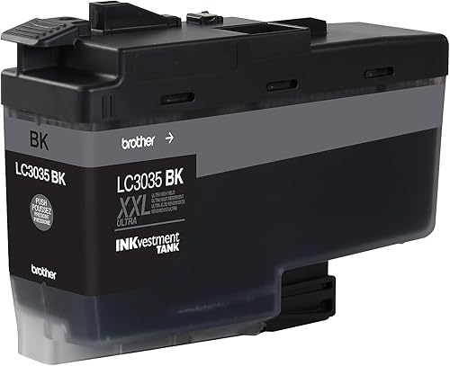 Vista 24 de Brother Cartucho de tinta original LC3033BK, paquete único de tinta negra de alto rendimiento, rendimiento de página de hasta 3,000 páginas, LC3033