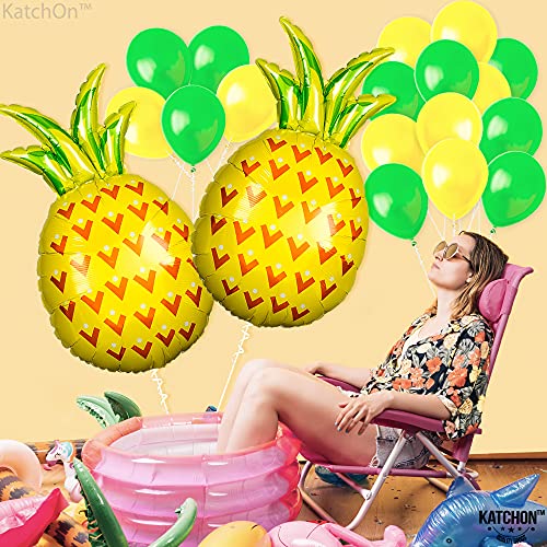 20 Pieces, Pineapple Balloons Set - Pineapple Party Decorations | Pineapple Mylar Balloon | Pineapple Birthday Party Supplies | Fruit Balloons Garland | Pineapple Balloon For Luau Party Decorations #TOP1