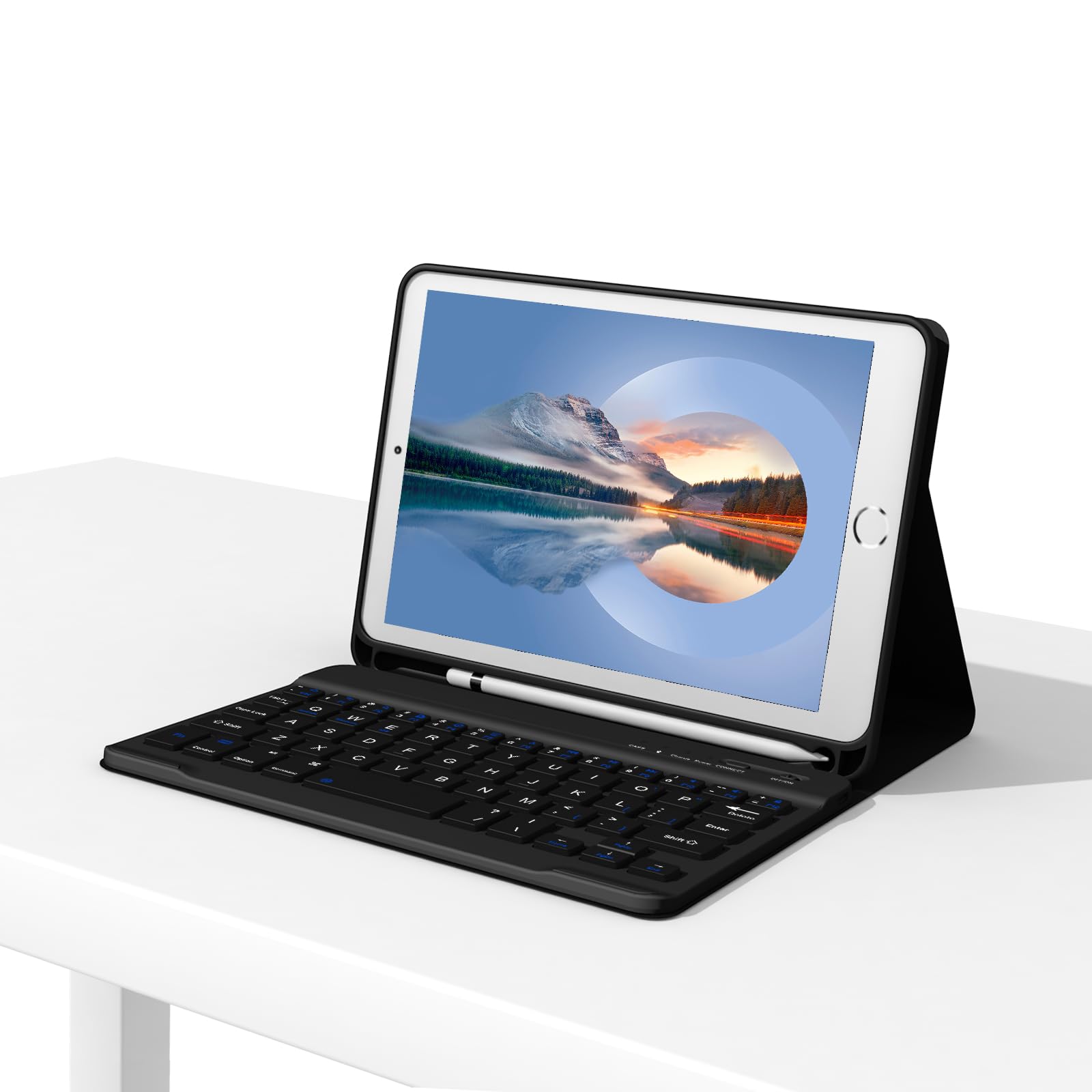 Keyboard Case for iPad Mini 4/5 with Pencil Holder, Black : Amazon