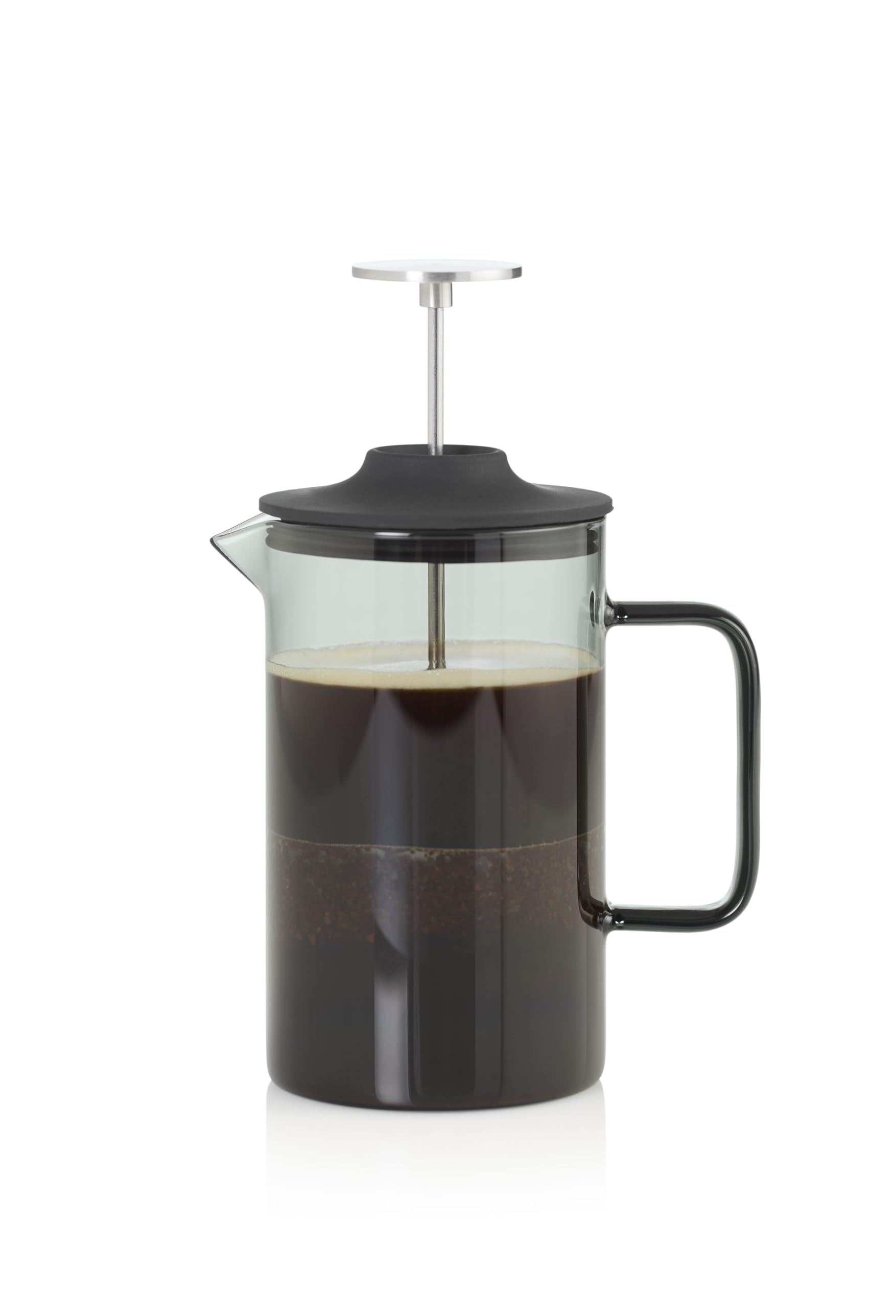 AdHoc French Press Coffee Maker Impact - Manual Brewer with Heat-Resistant Glass Stainless Steel Filter Barista Tool for
