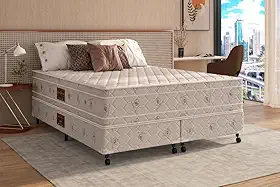 Cama Box + Colchão Castor Queen Hotel Collection Fire Retardant Double Face Pocket 158x198x60cm