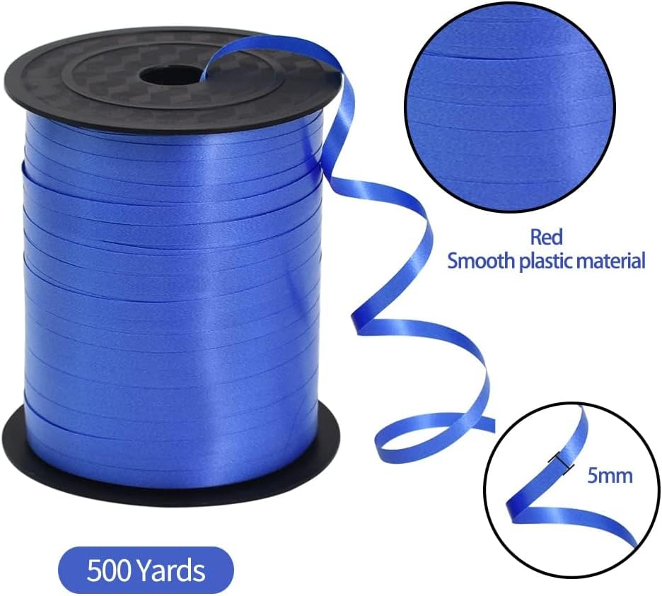 TONIFUL 500 Yards Curling Ribbon-Balloon Ribbon-Balloon String for Art&Craft Decor,Gift Wrapping,Ribbons and Bows for Christmas New Year Birthday Gifts (Blue) image 2