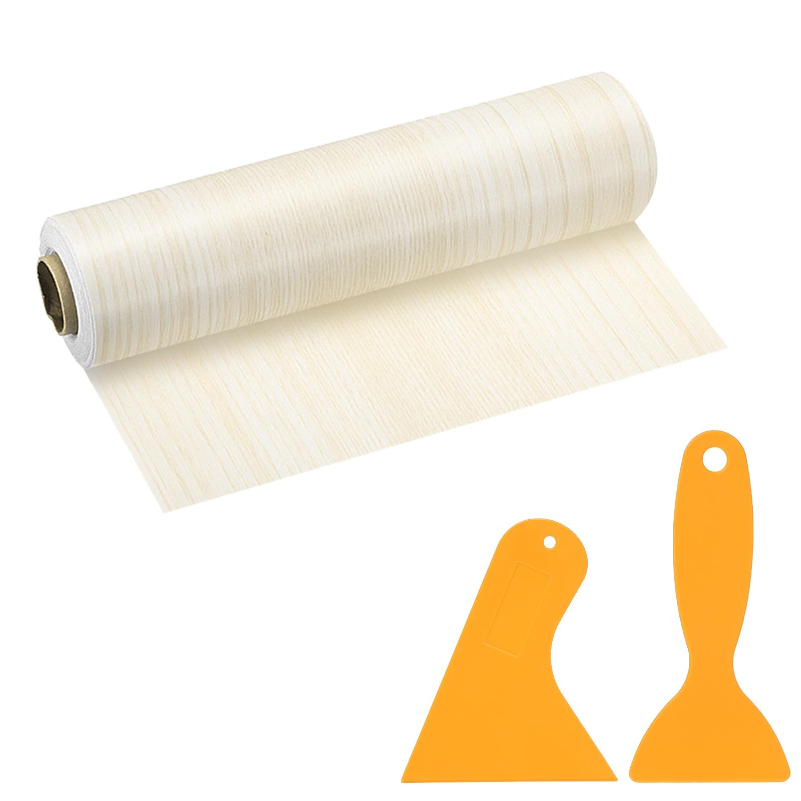 PATIKIL Wood Grain Repair Tape, 8" x 33' Self Adhesive Realistic Wood Tape with Scraper Durable Repair Patch for Furniture Floor Window Door Table DIY Home Decor, Poplar