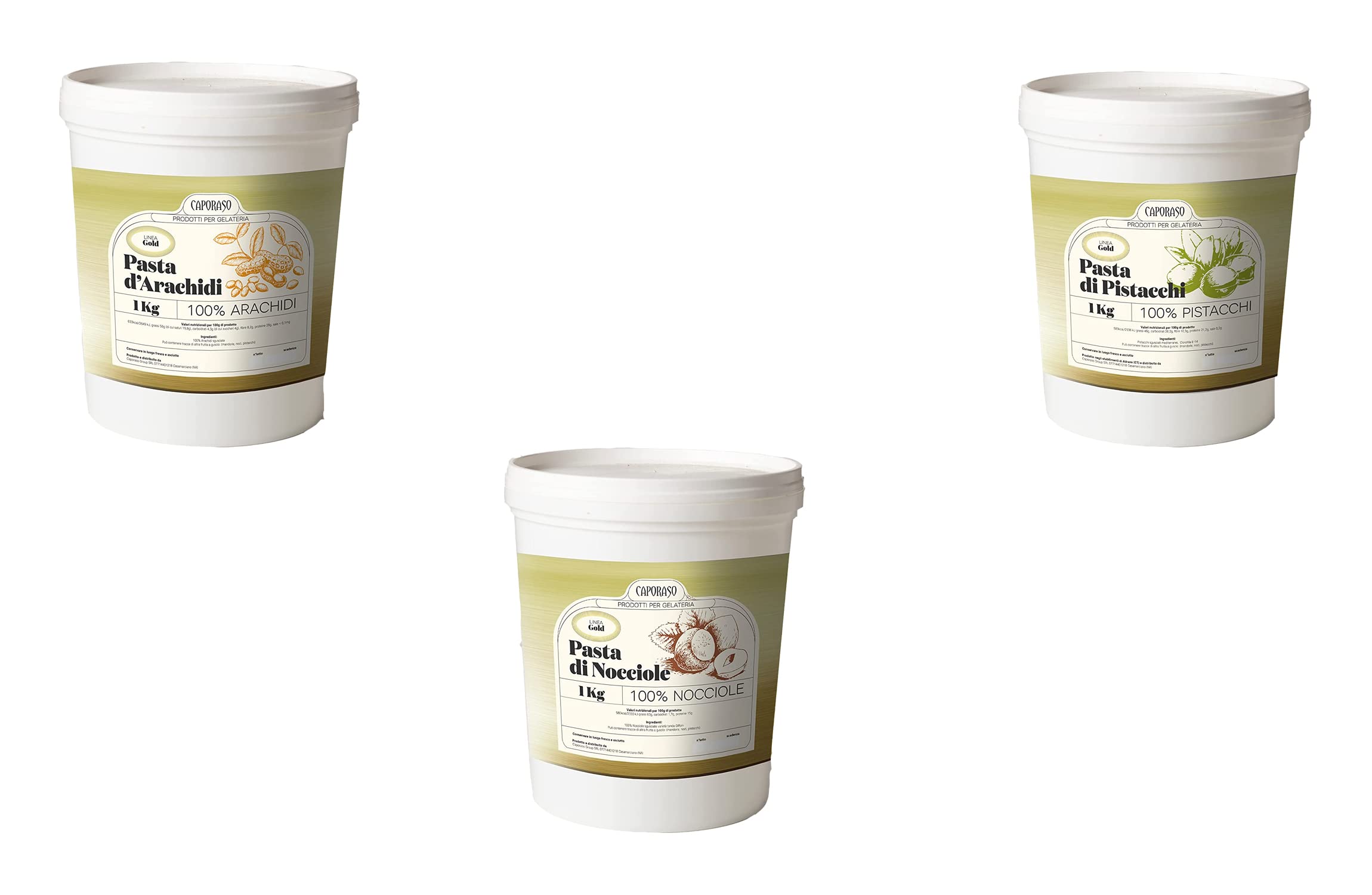 Creme spalmabili pistacchio nocciola crema d'arachidi (confezione da sei pezzi) offerta box (1xPistacchio+Nocciola+Arachidi(Box3 100%))