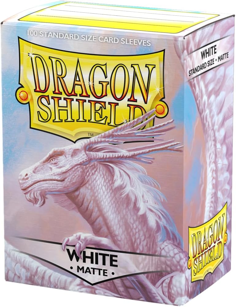 Dragon Shield | Standard Size Matte Card Sleeves | 100 CT - Smooth & Tough TCG Sleeves - Compatible with Pokemon, Flesh & Blood, One Piece & Magic the Gathering | White