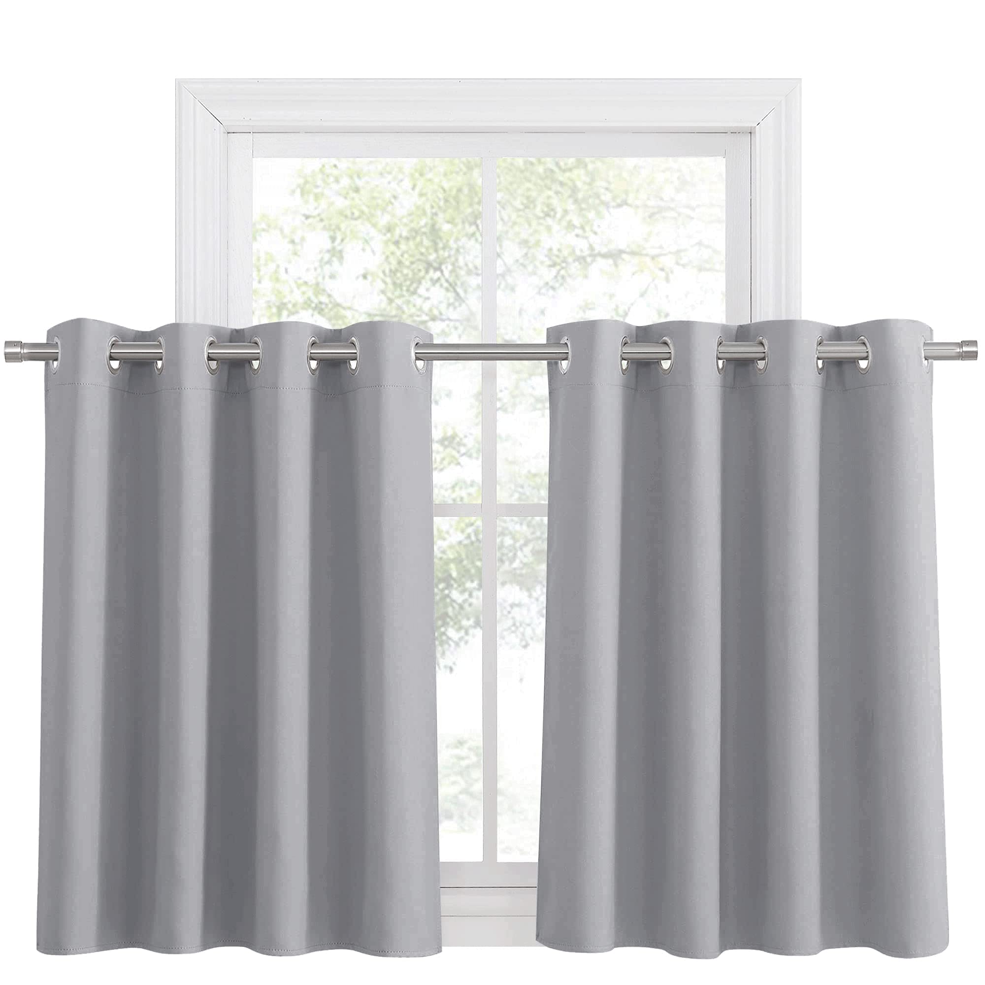 PONY DANCE Silver Grey Curtains Eyelet - Image 2