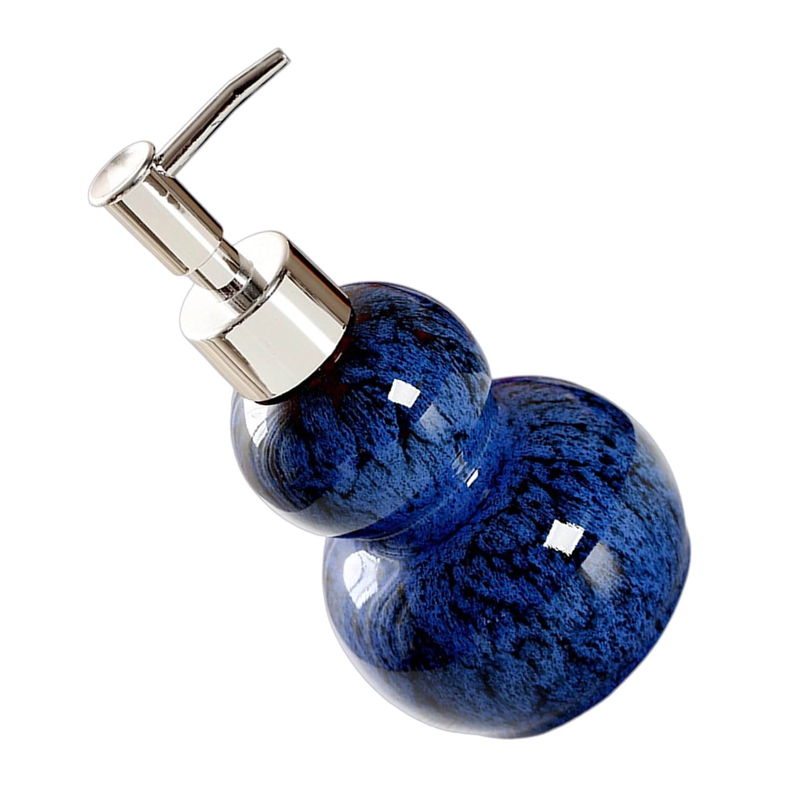 WEILWH Beautiful Soap Dispenser Gourd Shaped Ceramic Press Bottle Shampoo and Shower Gel Dispensing Bottle Shampoo Ceramic Soap