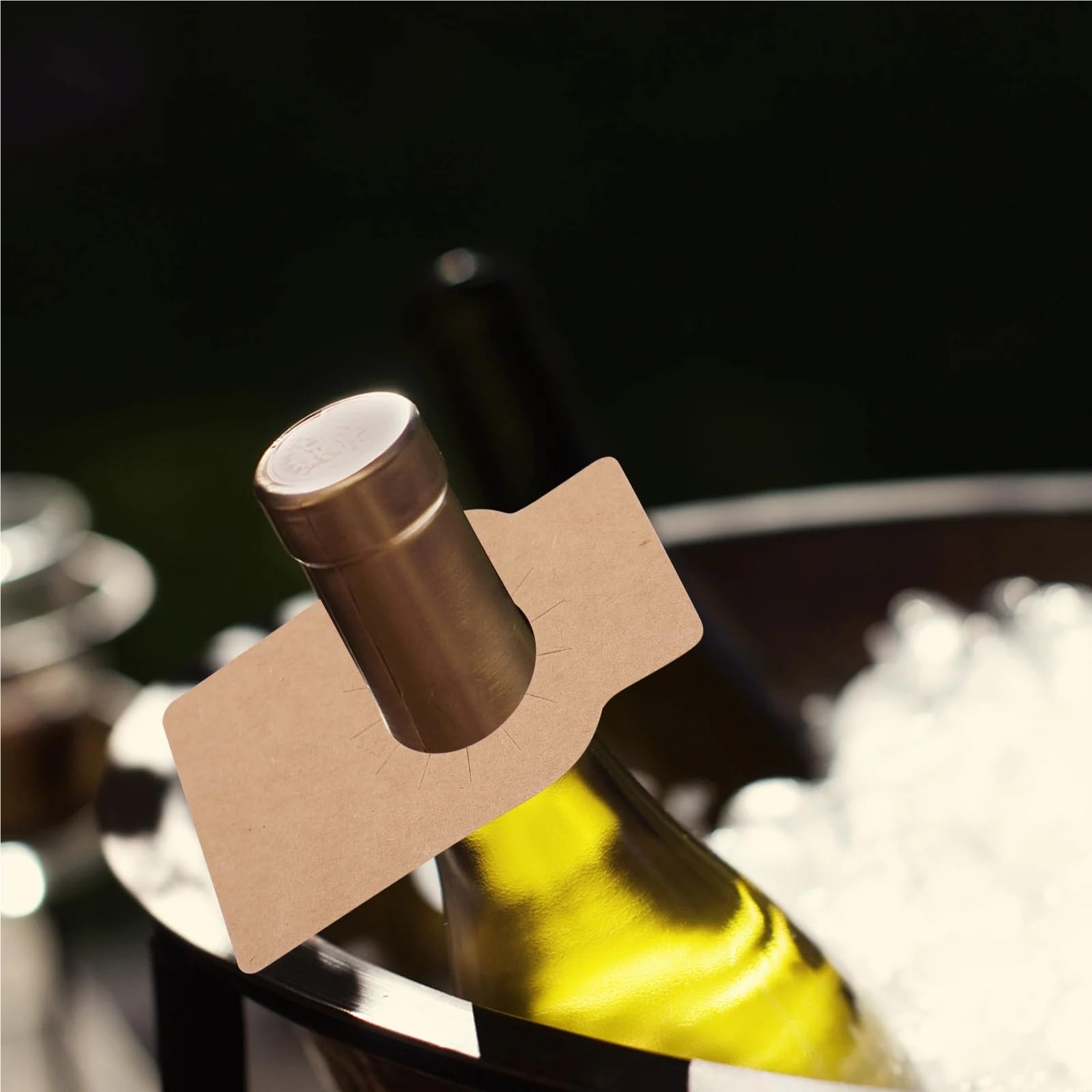 Lot de 200 étiquettes de goulot de bouteilles de vin en papier kraft pour brassage à la maison