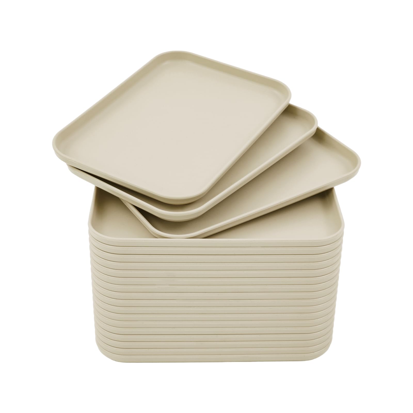 20 vassoi da portata, in polipropilene, impilabili, per cucina (beige, 24 x