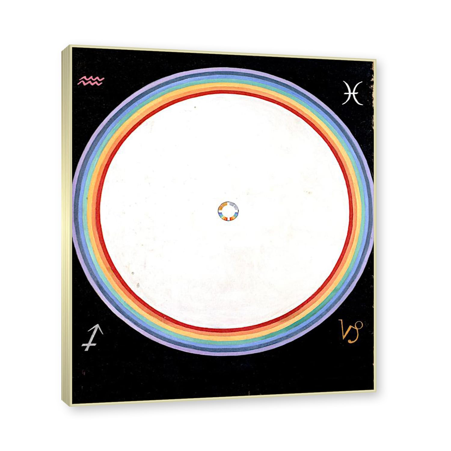 NHLDZYH Rama szampana. Słynne wydruki artystyczne, (Gołąb, nr 14) autorstwa Hilma af Klint, abstrakcyjna sztuka współczesna, obrazy na płótnie do dekoracji domu. 30 x 36 cm