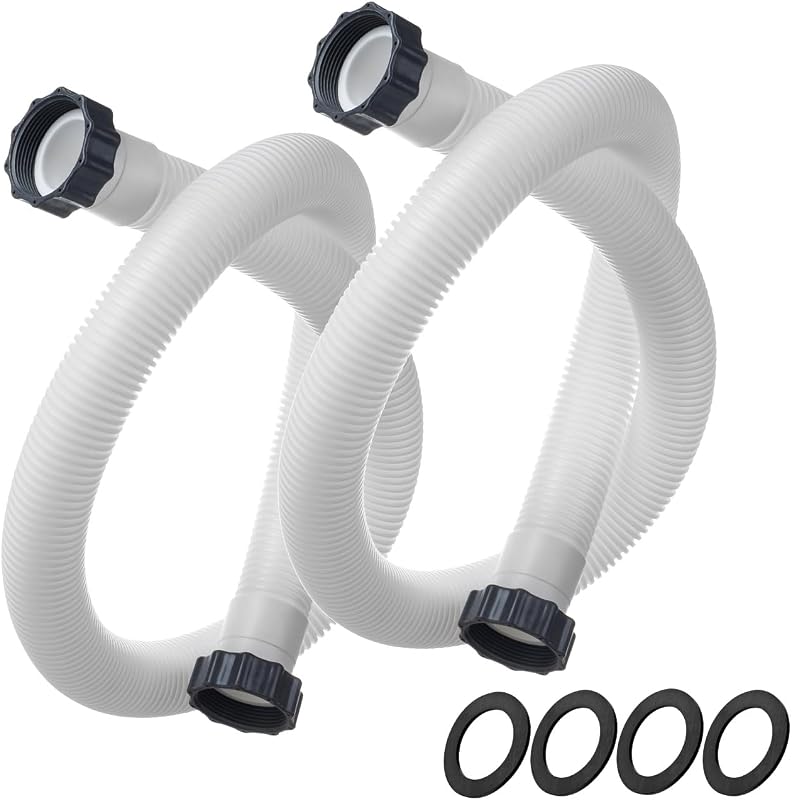 1.5" Pool Filter Pump Hose for Intex Sand Filter & Saltwater System, 29060E | 2 Pcs 59" Long Pool Hose for Intex & Coleman Above Ground Pools Parts, 1.5 Inch Pool Sand Filter Pump Replacement Hose