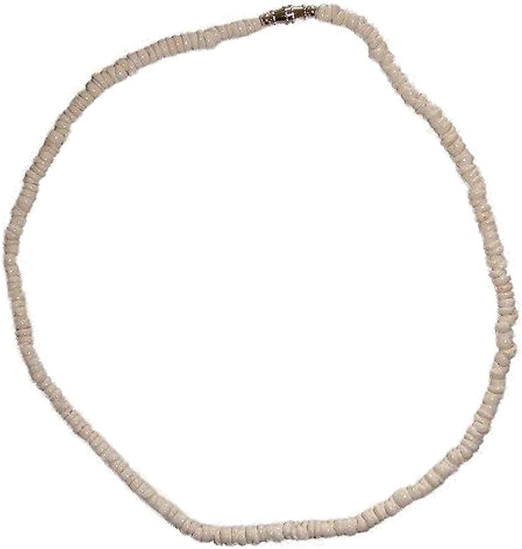 20 Inch Pure White Surfer Puka Shell Necklace