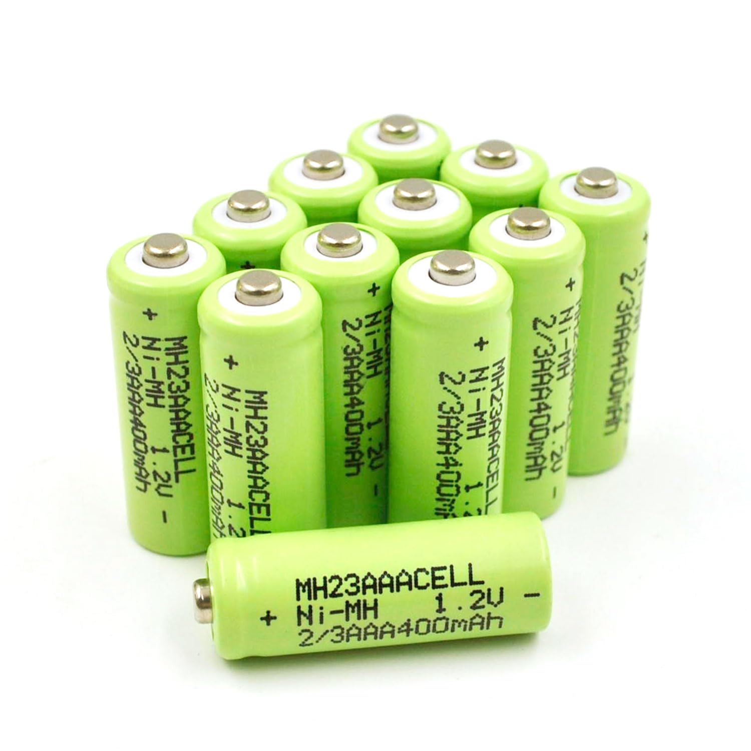 (12-Pack) 1.2V 400mAh Rechargeable NiMH Batteries – 2/3AAA Size for Electric Mopeds, RC Devices, Meters, Electric Tools | Eco-Friendly & Long-Lasting