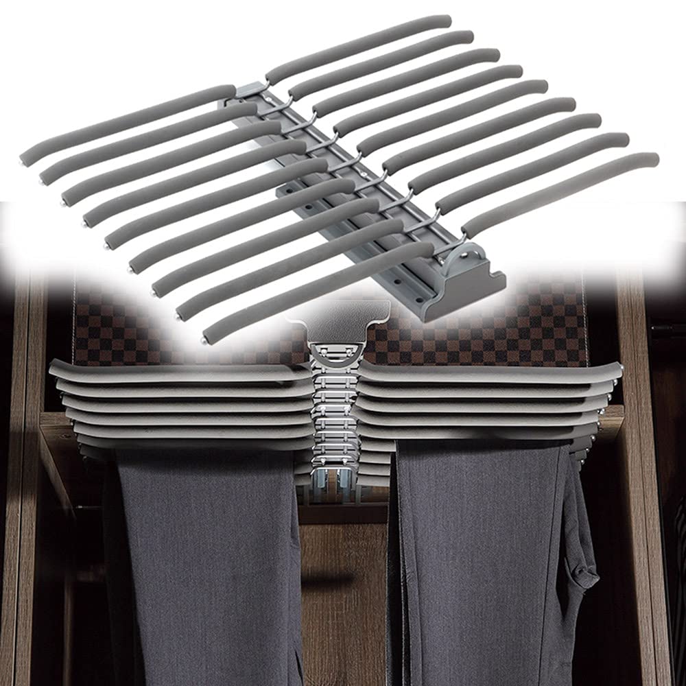 WMYYZYQ Space-Saving Multi-Function Pants Rack, Pull-Out Wardrobe Hanging Rail, Sliding Coat Organizer, Extendable Closet Storage Solution for Efficient Organ,C-60cm/23.6inch