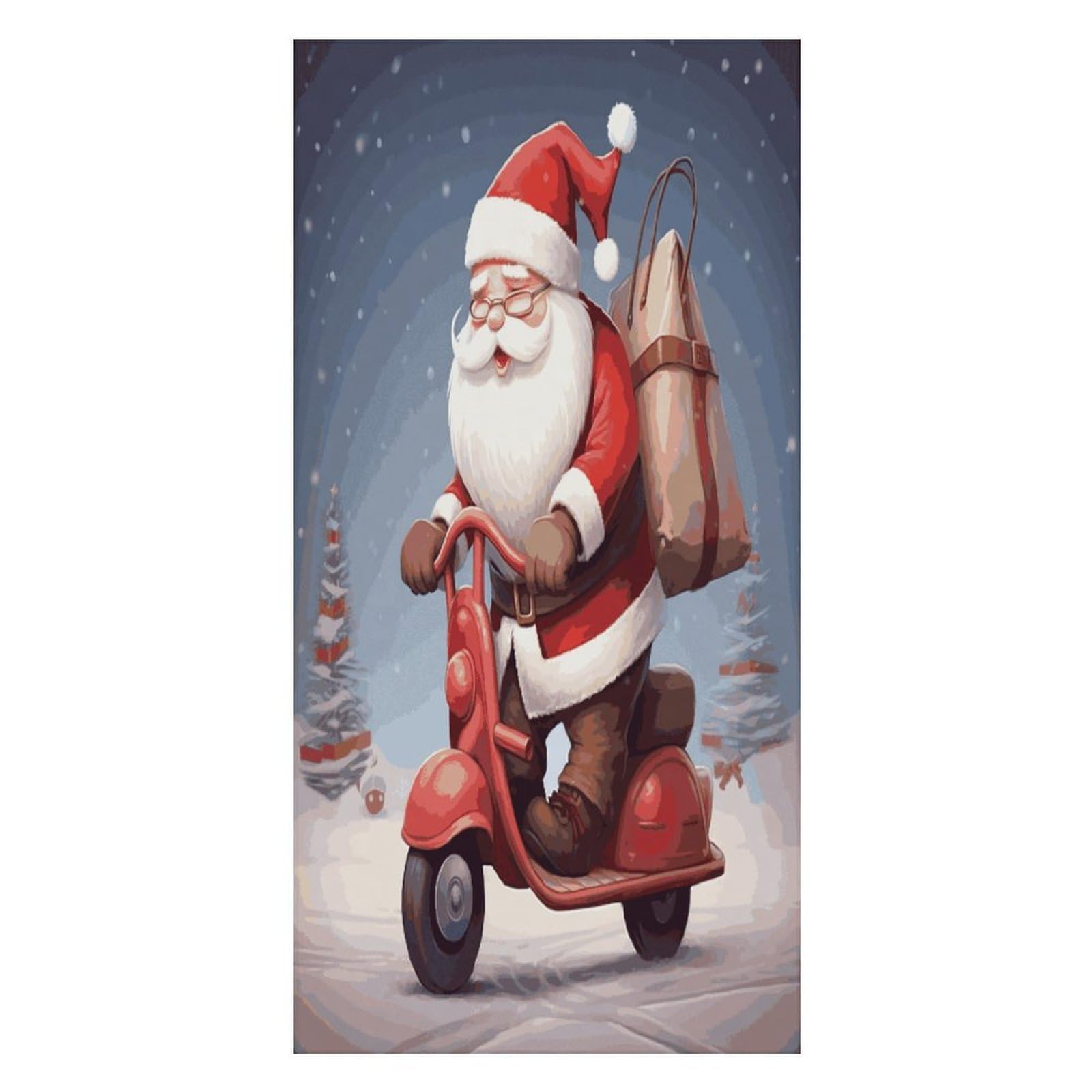 FekiLoot Santa Claus on Scooter Beach Towel Oversized Bath Towel Ultra Soft Pool Towel Cozy Swim Towel Silky Lounge Towel Quick Dry Travel Towel Gentle Absorbent Towel for Adults Women Men