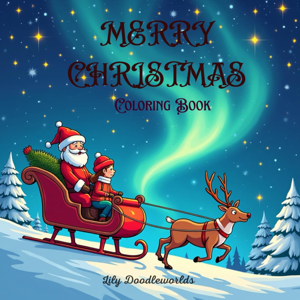 Merry Christmas: Cute and cozy coloring book for kids
