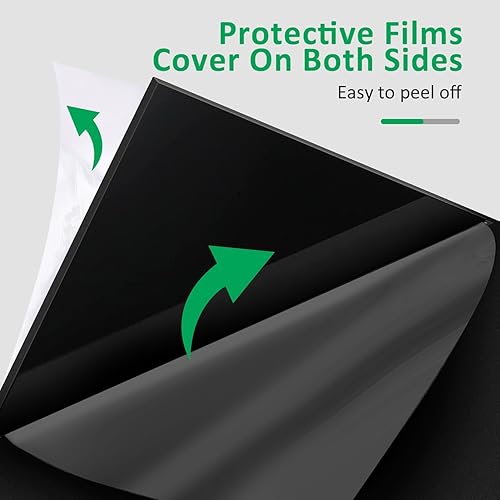 Miniatura 5 de Paquete de 4 láminas acrílicas negras de 5 x 7 pulgadas (5.000 x 7.008 in), paneles de plexiglás de 18 pulgadas de grosor para letreros,