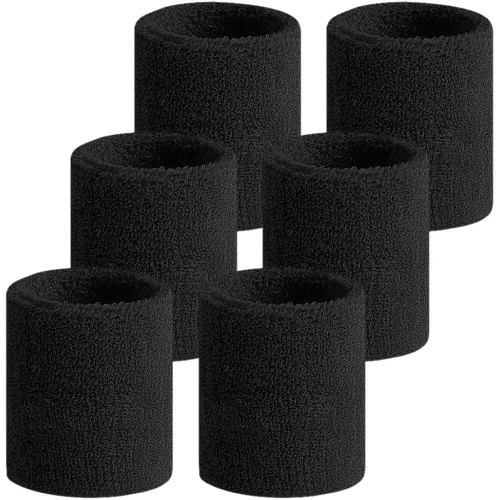 Arabest Sports Wristband, 6 Pack Sweatbands Wristbands, Elastic Wrist Sweatbands for Men and Women, Moisture Wicking Athletic Sweatband for Tennis, Basketball, Running, Gym, Working Out