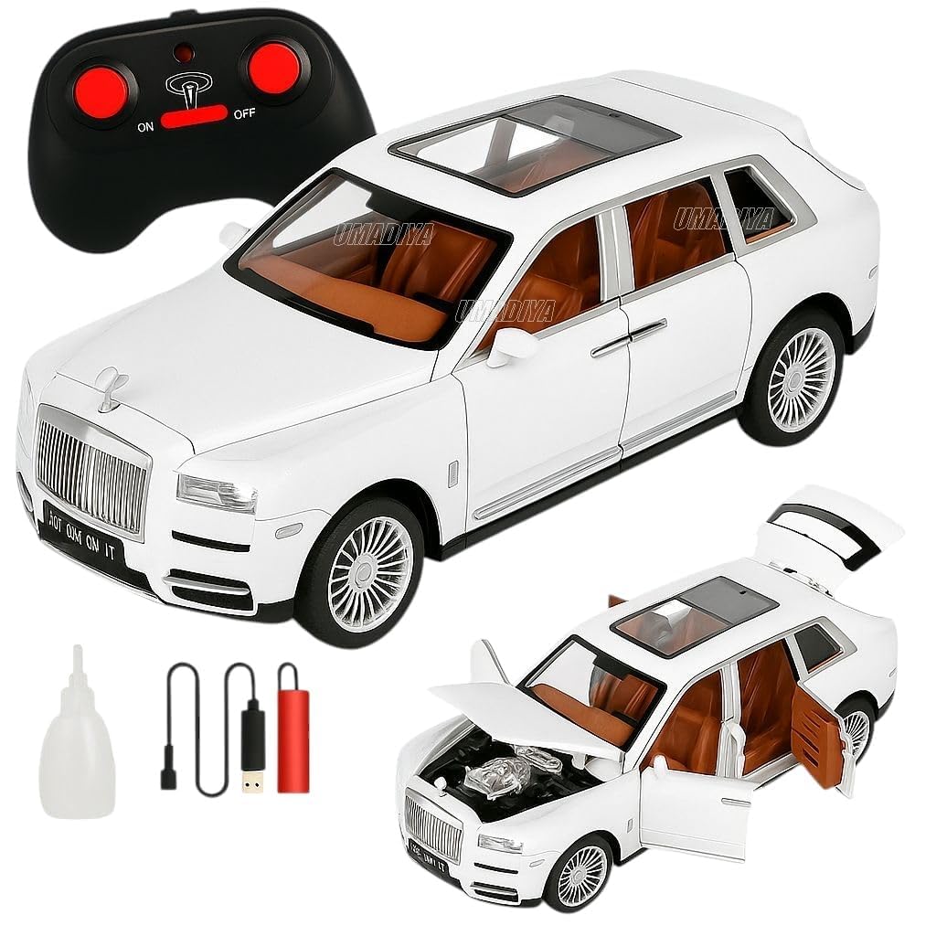Sky Tech® Rolls-Royce Cullinan Model Car 1:22 Scale with Smoke Fog & High Speed | 7 Functions | Metal Rechargeable Remote Control Car with Openable Doors, Spray Effect & Light for Kids (Multi-Color)-image-49