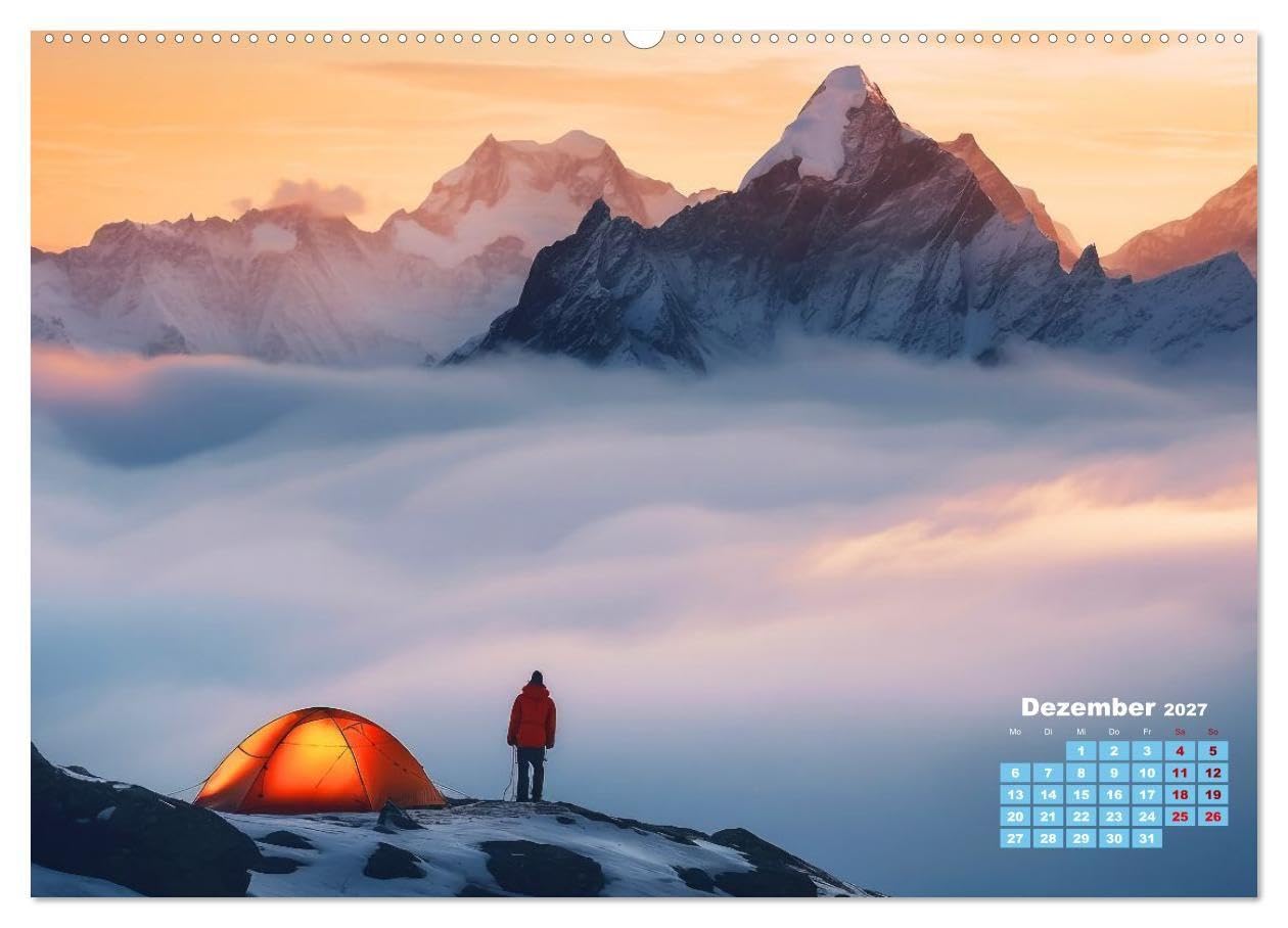 Zelten - gemeinsam oder einsam (Wandkalender 2027 DIN A2 quer), CALVENDO Monatskalender: Camping bedeutet Freiheit, Stille, Abenteuer - oder ... und Zeit für Freundschaften (CALVENDO Orte)