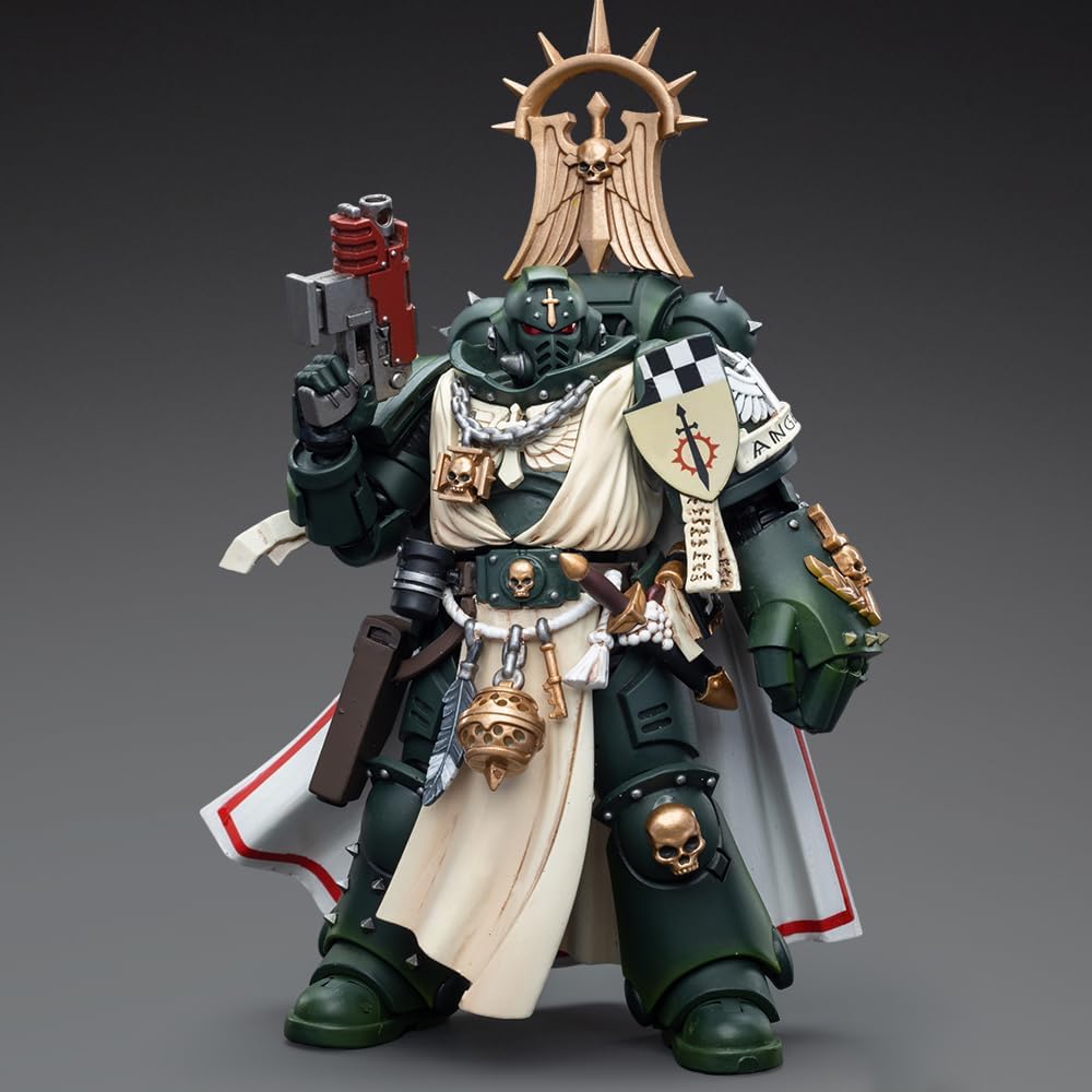 JOYTOY 1/18 Warhammer 40,000 4 inch Action Figure Dark Angels Master with Power Fist Feirros Collection Model
