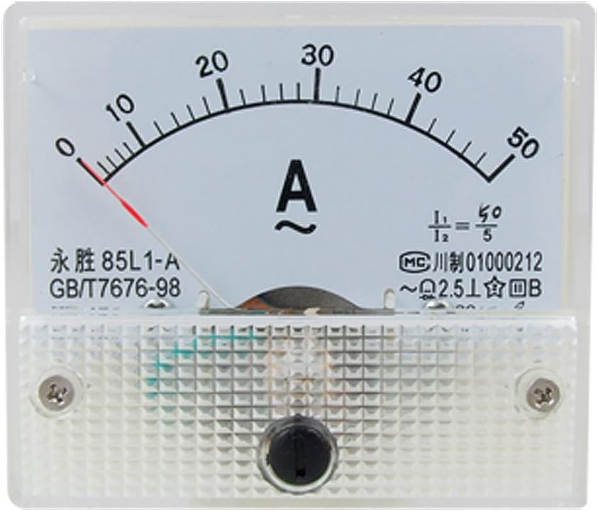 85L1 AC 0-50A Rectangle Analog Panel Ammeter Gauge