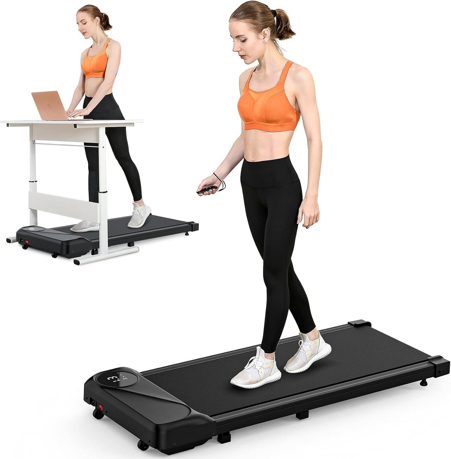Tapis De Marche Pliable AiQInu - Inclinaison 5%, Moteur 2,5 CV Silencieux | Écran LED, Télécommande, Bluetooth | Pour Maison Et Bureau, 2-8 Km/h