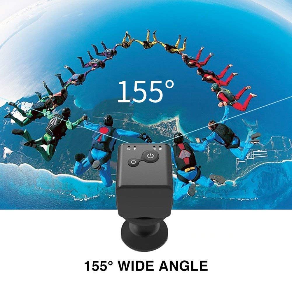 Caméra cachée pour nounou - 1080p - Mini caméra de surveillance espion - Wifi - Vision nocturne - Étanche - Pour la maison, la voiture, le bureau - Noir - 16 G