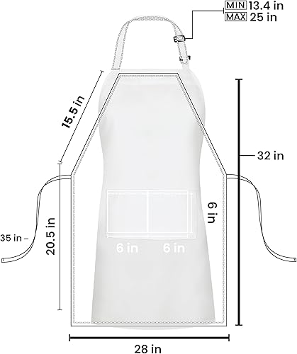 Miniatura 2 de Utopia Kitchen Paquete de 10 delantales ajustables con 2 bolsillos, resistente al agua y al aceite, delantal de chef de cocina para mujeres y hombres