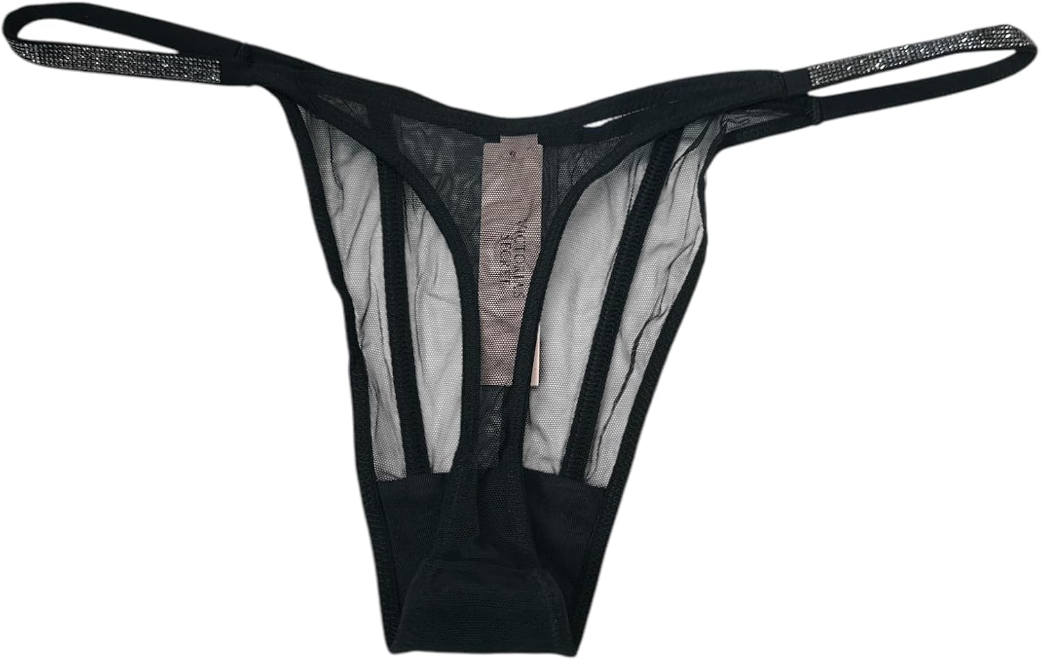 Victoria's Secret Sheer Shine Thong Panty Color Black New - Image 4